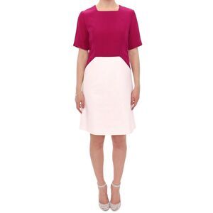 CO|TE Colorblocked Shift Dress Short Sleeves Women White Dresses